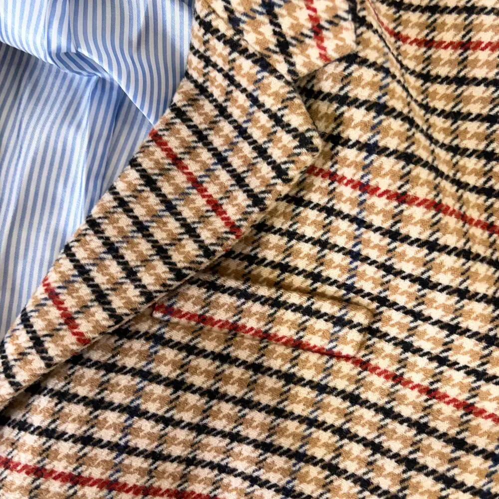J.CREW NWOT Herringbone Wool Blend Schoolboy Blazer in Light Khaki Size 22